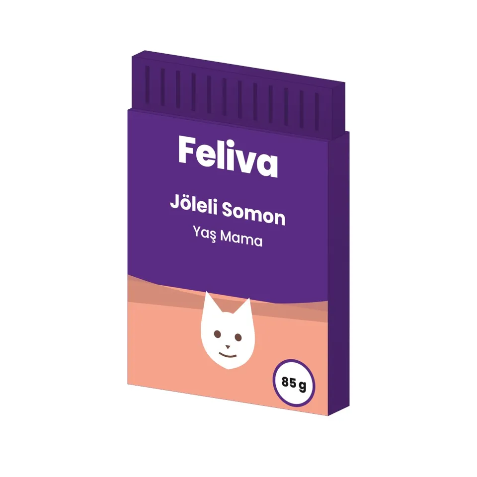 Feliva Jöle İçinde Somonlu Yaş Kedi Maması 85 g